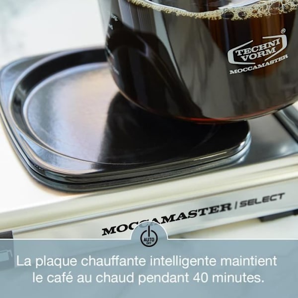Filterkaffebryggare - Moccamaster - KBG Select - 1.25 L - Matt Vit - Automatisk Stopp
