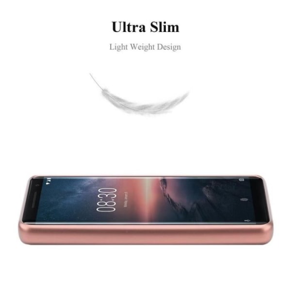 Cadorabo Fodral fungerar med Nokia 8 Sirocco i METALLIC ROSÉ GOLD - Stötsäker och reptålig TPU silikonskydd - Ultratunt