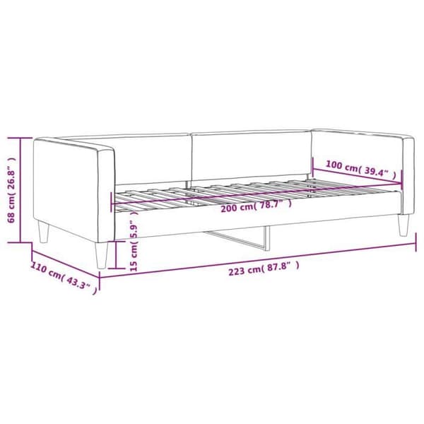 vidaXL Vilsoffa crème 100x200 cm tyg 353992