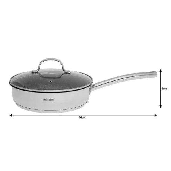 Kokkärlset - KLAUSBERG - KB-7215 - Rostfritt stål 18/10 - 9 delar - Marmor non-stick Rostfritt stål