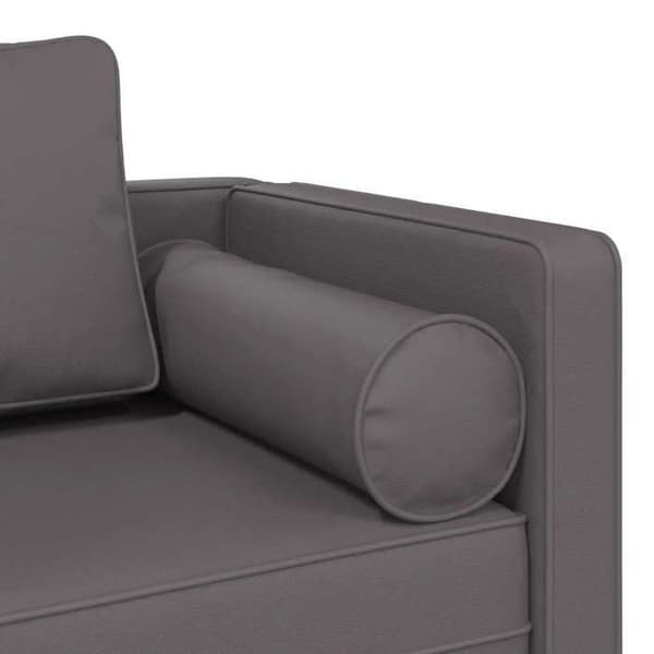 vidaXL Chaise longue med gråa kuddar i konstläder 4007567