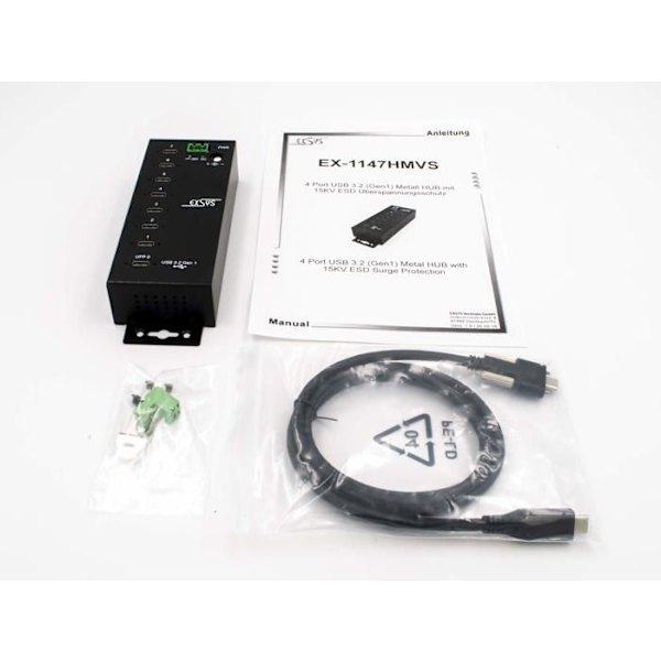 Annan USB-kringutrustning Exsys - EX-1147HMVS - Schnittstellen-Hub USB 3.2 Gen 1 (3.1 Gen 1) Type-C Schwarz ()