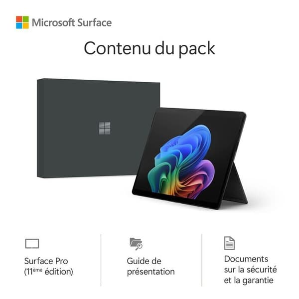 PC Hybrid / PC 2 i 1 Microsoft Surface Pro 11:e generationen 13’’ Copilot+PC Snapdragon X Elite 16 GB RAM 1 TB SSD Touchskärm Grafit