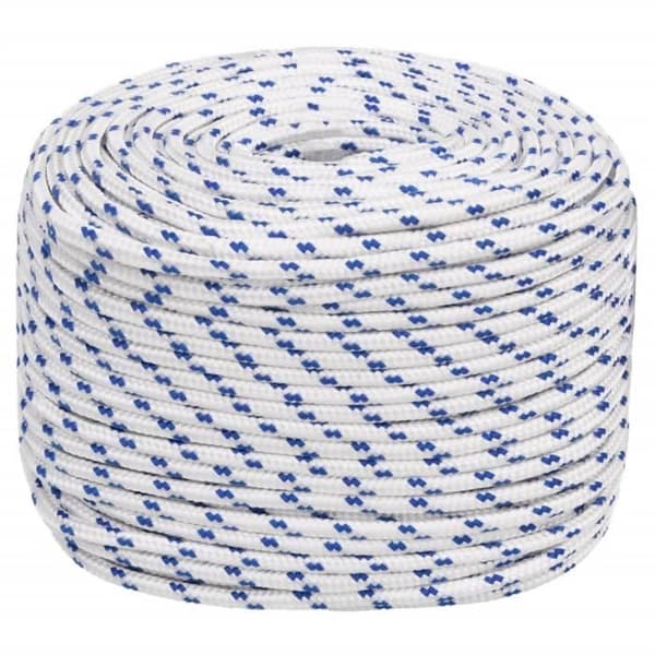 152294 vidaXL Båtrep Vit 10 mm 25 m Polypropen Vit