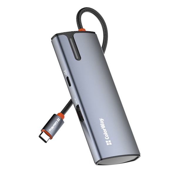 Dockningsstation, USB, Typ-C, HDMI - ColorWay (CW-HUB01) - Silver