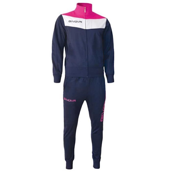 Träningsoverall - Givova - Champ Fluo - Blå/Fuxia - Långa ärmar - Unisex Fitness Blå / fluor fuxia XL