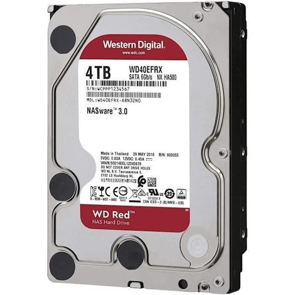 WD Red™ - NAS intern hårddisk - 4TB - 5400 rpm - 3,5" (WD40EFAX)
