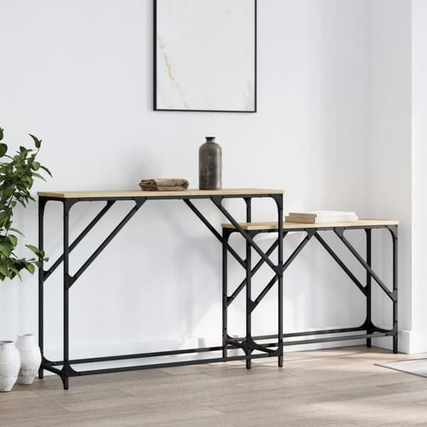 vidaXL häckande konsolbord 2 st Sonoma Oak Engineered Wood 837803