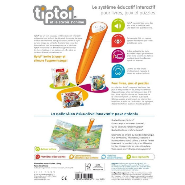 Tiptoi® interaktiv e-bok Jag upptäcker Ravensburgermusik för barn från 4 år och uppåt Flerfärgad