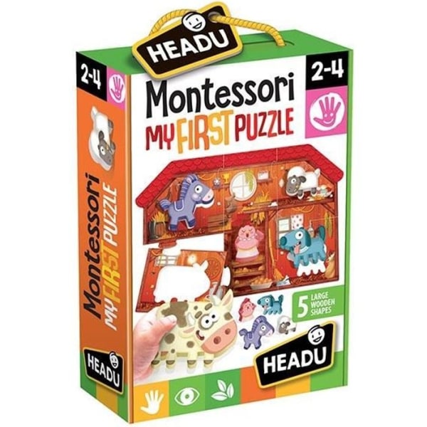 Montessori Farm Puzzle - Trädjur - Sensorisk koordination - 24 månader och uppåt Flerfärgad