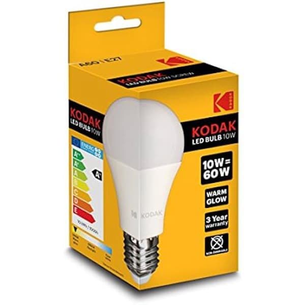 Ampull LED - KODAK - A60 - E27 - 10W - Vit - Ej kompatibel med dimmer Vit