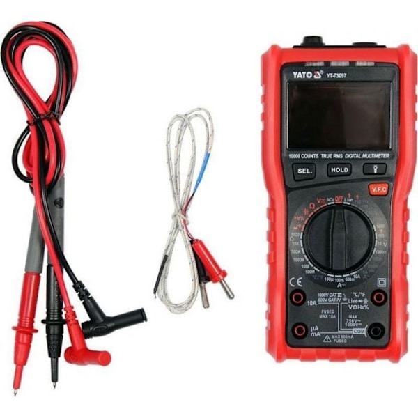 Elektricitet (multimeter - jorddetektor - test av uttak) Yato - YT-73097 - DIGITALT MULTIMETER TRUE RMS