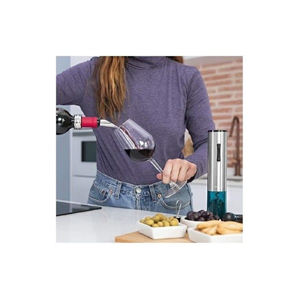 Elektrisk korkskruv - Instant Cork - 1000 Gourmet - Rostfritt stål - 6 delar - Pressfunktion Rostfritt stål