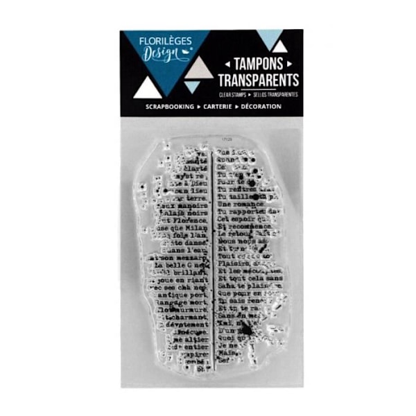 Transparent stämpel - Florilèges Design - Kapsel Mars 2018 - Prickigt text - 5 cm x 7.5 cm - UV-beständig