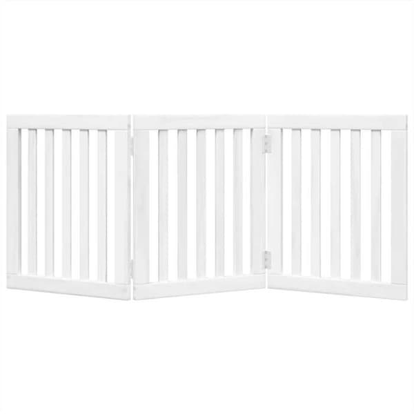 vidaXL Fällbar hundgrind 3 paneler 150 cm poppelträ, husdjursgrind, grind 352244