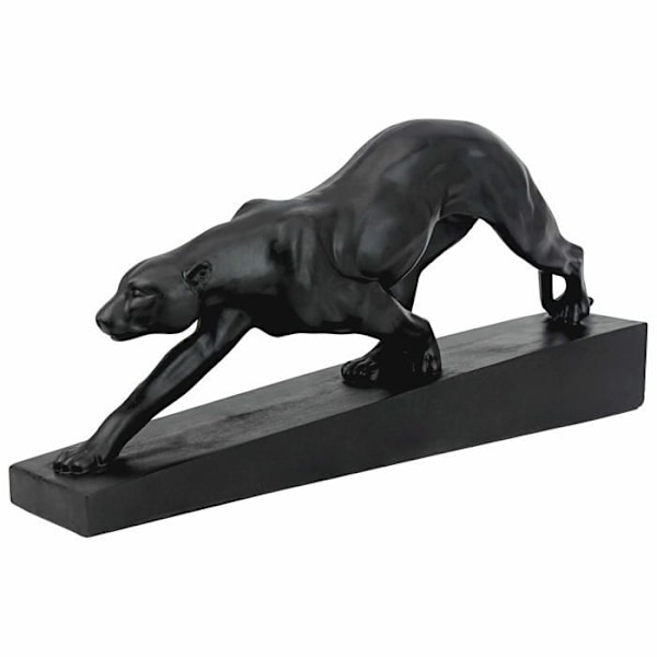 Staty - statuett Design toscano - EU6104 - Staty Art déco panter i lurande svart 7,5 x 42 x 19 cm