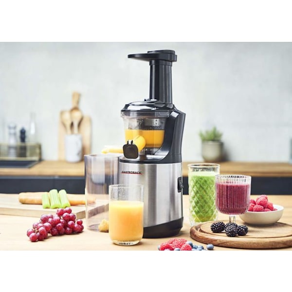 Gastroback - 40145 - Advanced Vital Slow Juicer 150 kniv i rostfritt stål, svart/silver