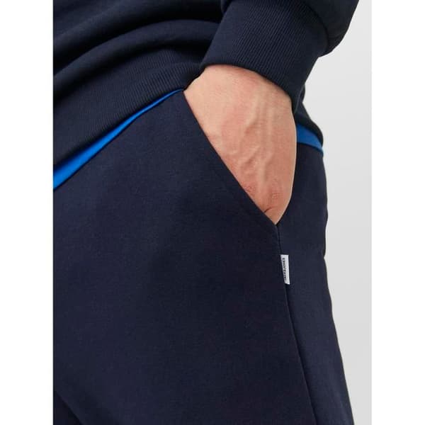 JACK & JONES Herr sweatpants blå navy andningsbar elastisk midja snöre marinblå blazer M