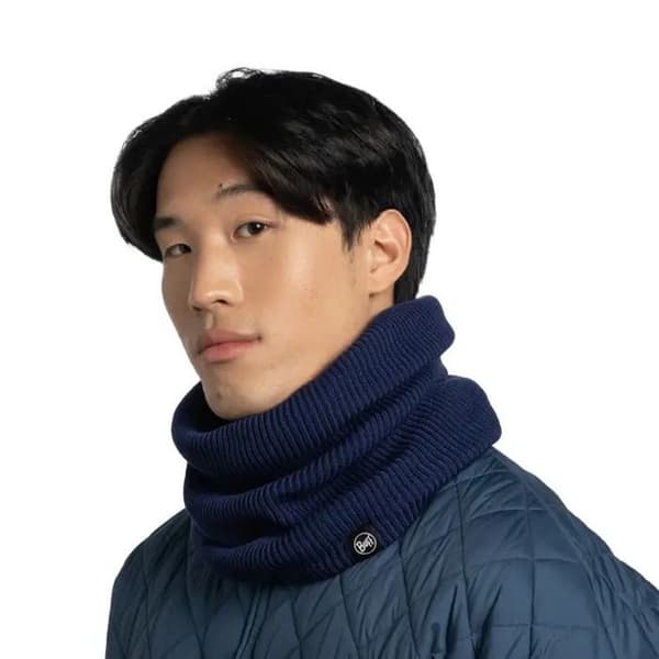 Stickad halsduk & fleece Buff Renvi midnatt