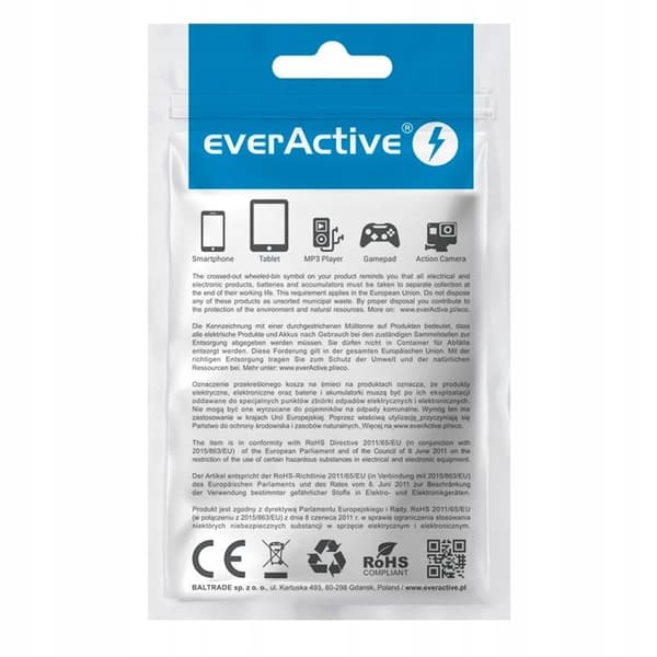USB-kabel till USB-C everActive CBB-2CBR 2 m 3 A LED RGB svart