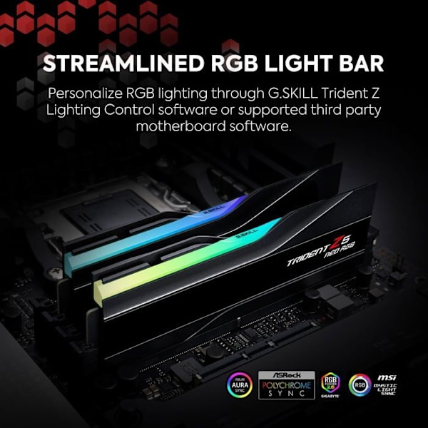 G.Skill Trident Z5 Neo RGB-serien 64 GB (2x 32 GB) DDR5 6000 MHz CL30 - Dual Channel Kit 2 DDR5 RAM PC6-48000 - F5-6000