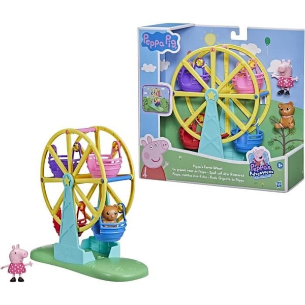 Förskoleleksak - PEPPA PIG - Peppas pariserhjul - Statyett, nalle och pariserhjul - från 3 år Flerfärgad