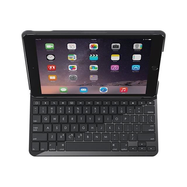 Logitech Slim Folio - Tangentbord och fodral - Bluetooth - Spanska QWERTY - svart - för Apple 9,7-tums iPad