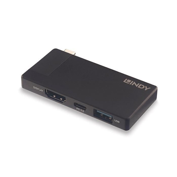 Lindy DST-Micro USB-C dockningsstation för bärbar dator - svart - TU