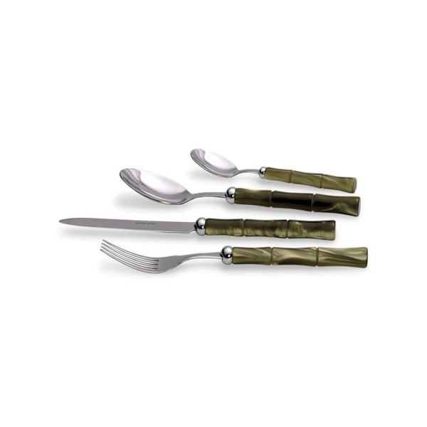 Rivadossi sandro - 5724A09 - Bambu Set med 24 bestickbitar med 18/10 låda i rostfritt stål + brunt PMMA-handtagsmaterial