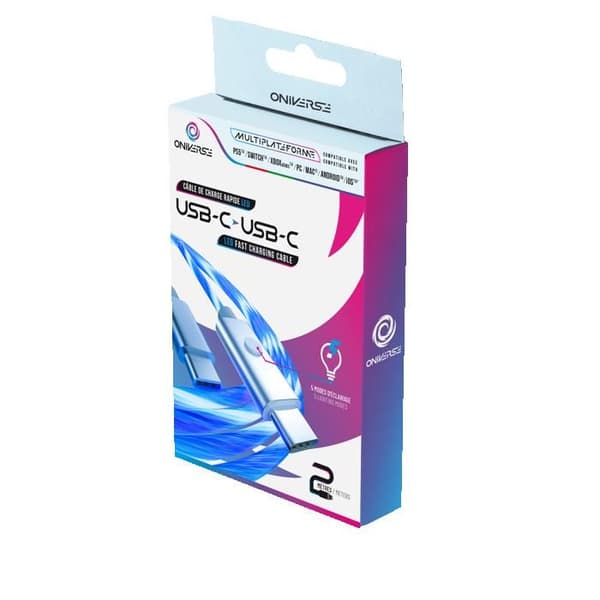 Kabel LED Typ C -c 2 Meter | Oniverse-Tillbehör-PS5 Blå