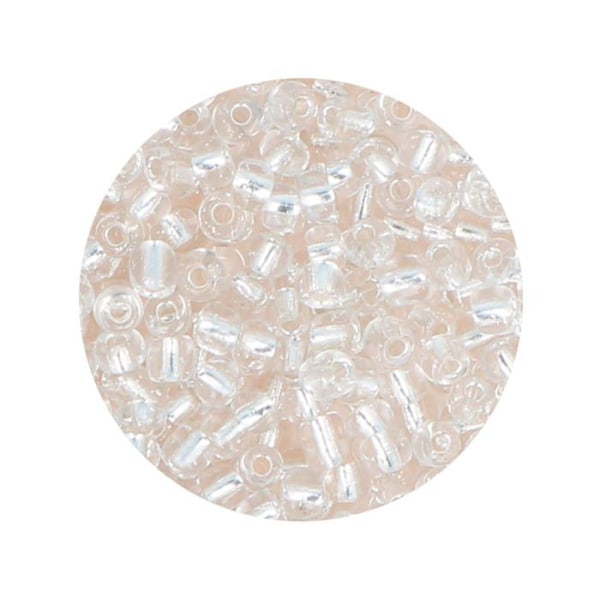 Innspiro - Z14300 - Transparent silvered round glass rocaille 3,8mm. 6/0 500gr.