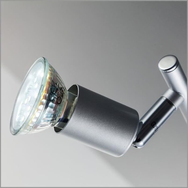 LED-taklampa - B.K.LICHT - Lunis 2 - 2 GU10 LED-lampor - Metall - Grå