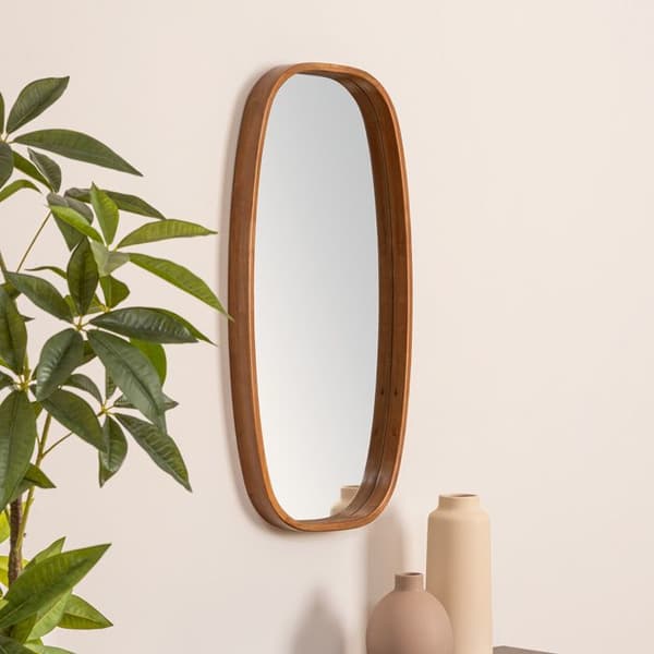 Oval spegel Jasna trä 80x40cm brun
