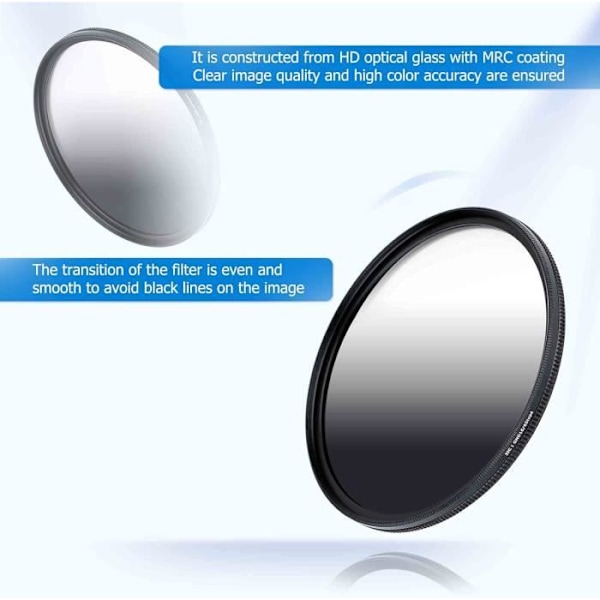 Progressiv neutral densitetsfilter JJC 77 mm