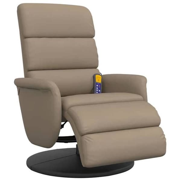 vidaXL Massagestol med fotstöd cappuccino 356728
