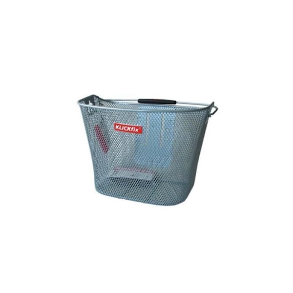 KLICKFIX Cykelkorg fram - Smal Mesh - 16 L - Silver Flerfärgad
