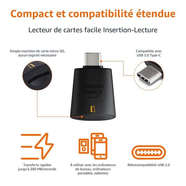 Extern minneskortläsare Basic - LSREADER24 - Micro SD USB C 3.0 kortläsare