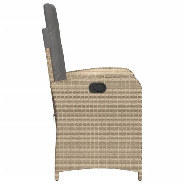 vidaXL Fällbar trädgårdsstol med beige polyrottingkuddar 365165