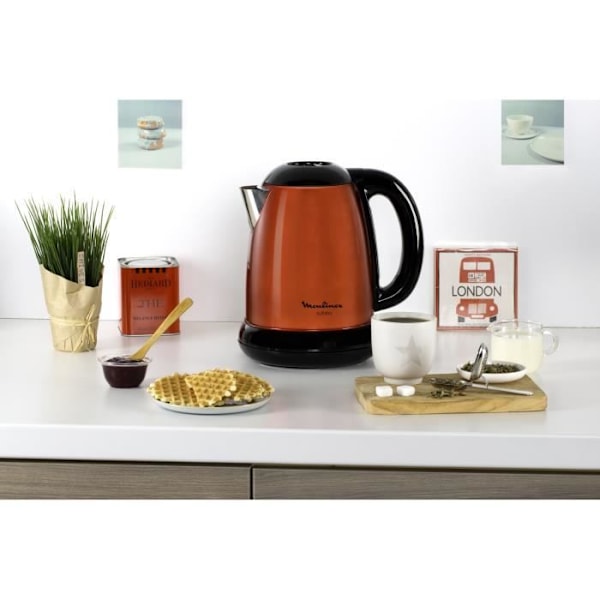 MOULINEX Subito Elektrisk vattenkokare, 1,7 L, Vridbar bas, Enkel öppning, Indikeringslampa, Automatisk avstängning BY540510 Röd