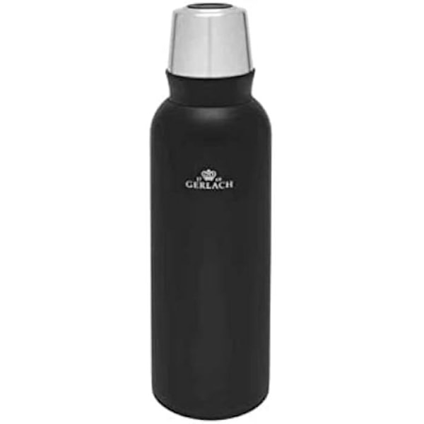Thermos - GERLACH - Assist 1.0l - Rostfritt stål - Dubbelvägg - Kopp ingår Svart