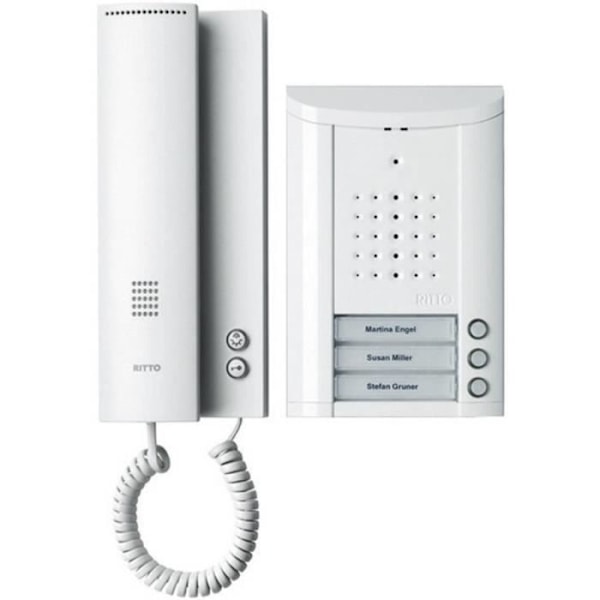 Komplett set med trådbunden 3-familjs intercom Ritto by Schneider 1841370 vit Vit