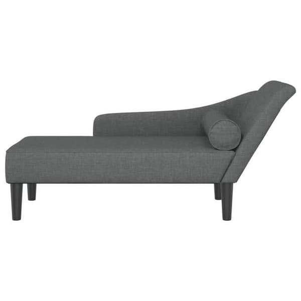 vidaXL Chaise longue med mörkgrå kuddar tyg 4007597 Mörkgrå