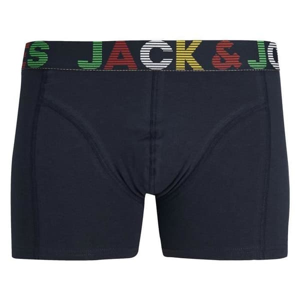 Förpackning med 3 Jack&Jones Boxers för herr - Svart - Bomull - Förpackning om 3 Mörkgrå melange / marinblå blazerpa S