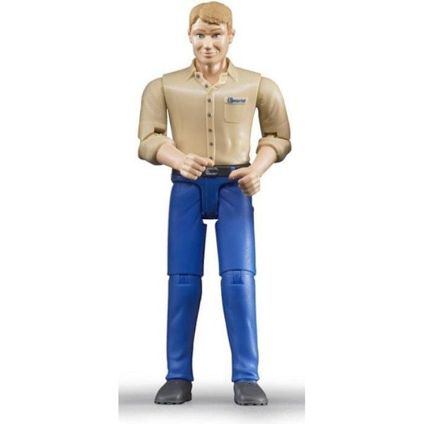 Bworld - Blond man with blue pants Flerfärgad