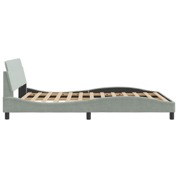 vidaXL Dover sängram ljusgrå 140x190 cm sammet 373172