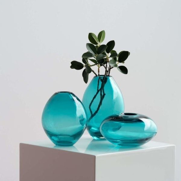 Vas - soliflore Torre - tagus - 901431 - Set med knoppvaser för Centerpiece, Turkos, Assorted