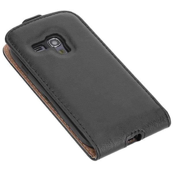 Mumbi Läder Flip Fodral till Samsung Galaxy S3 Mini Svart