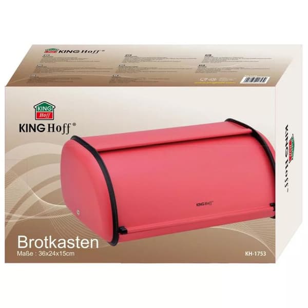 Brödlåda - Kinghoff - KH 1753 - Metall - Röd - Modernt design Röd