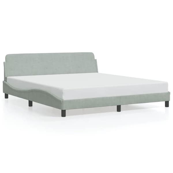 vidaXL Dover sängram ljusgrå 180x200 cm sammet 373232