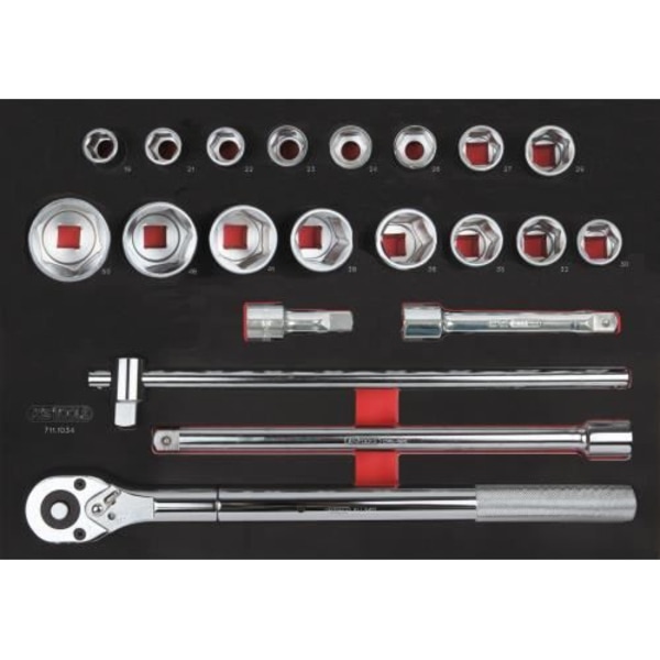 Hyls- och tillbehörsmodul - KSTOOLS - 711.1034 - 21 stycken - Svart - Laserskurna verktyg